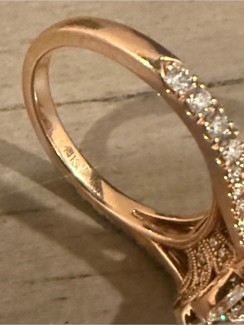 14k Rose Gold Pear-Shaped Morganite & Diamond Halo Ring - Size 6.75 - Picture 7 of 9